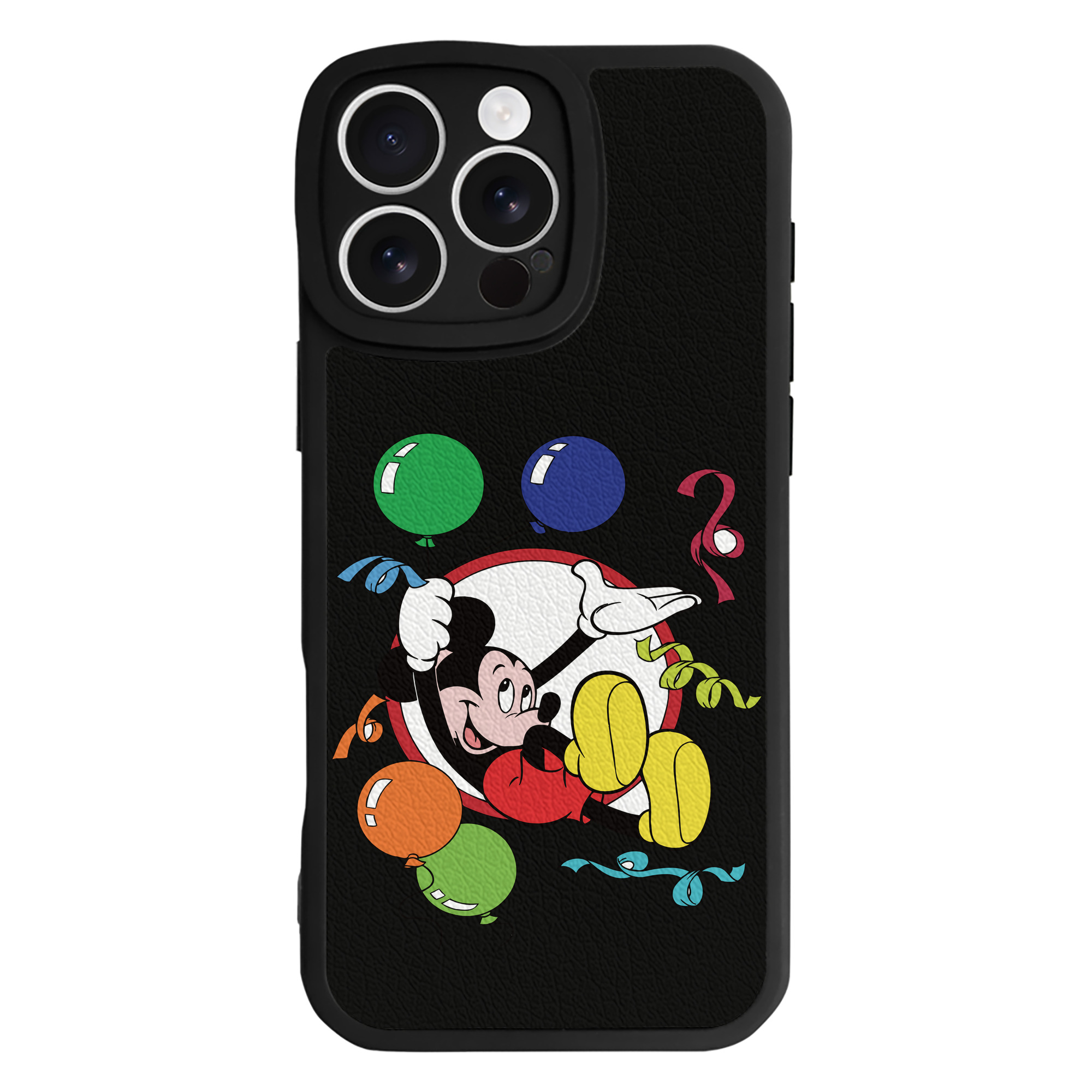 （画像用） ミッキーマウス Mickey Mouse 【iPhone 16シリーズ対応】シリコンスマホケース（レザー調） 材質：シリコン